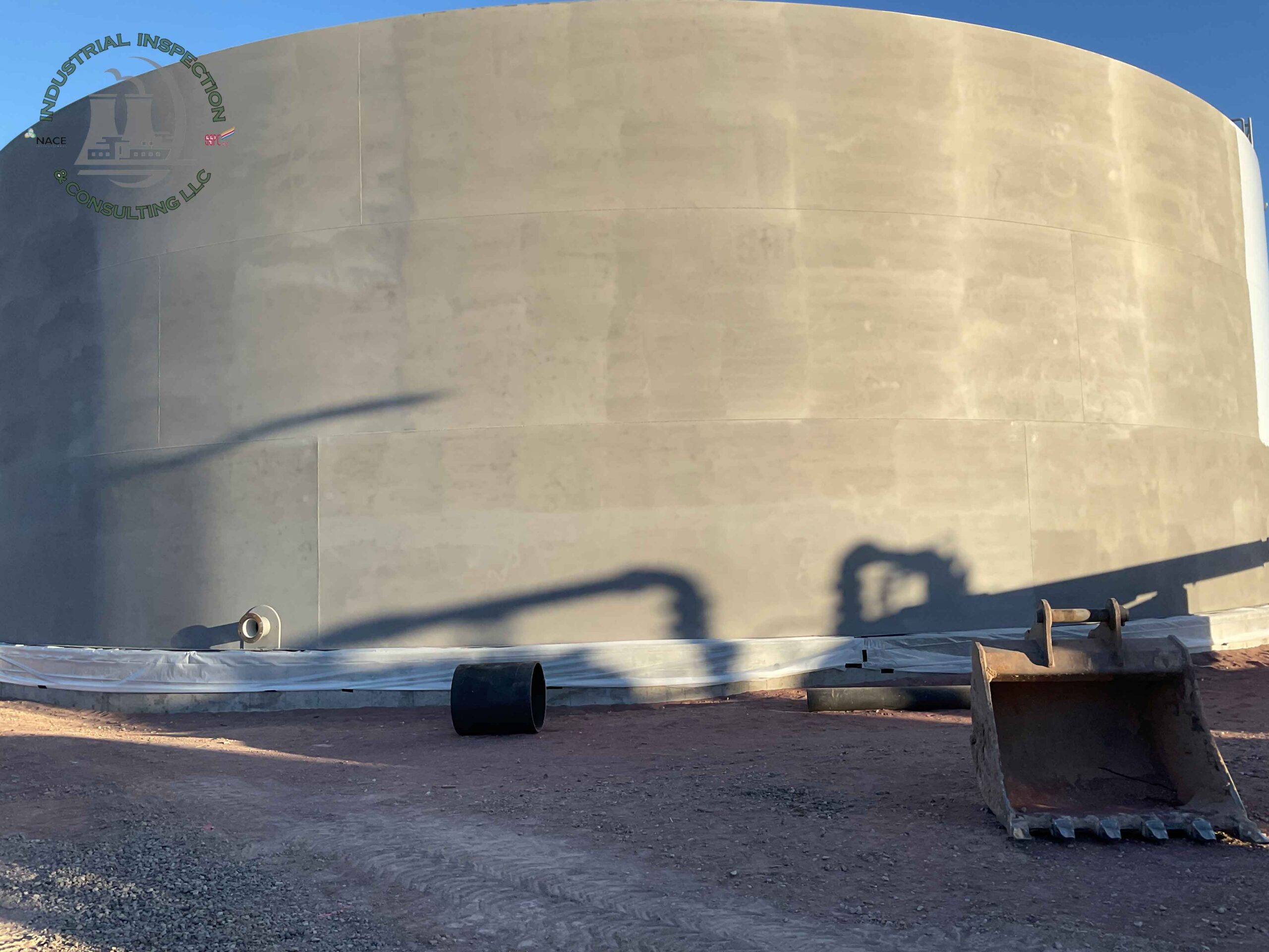 Preparation to coat Cross Creek Ranch Tank