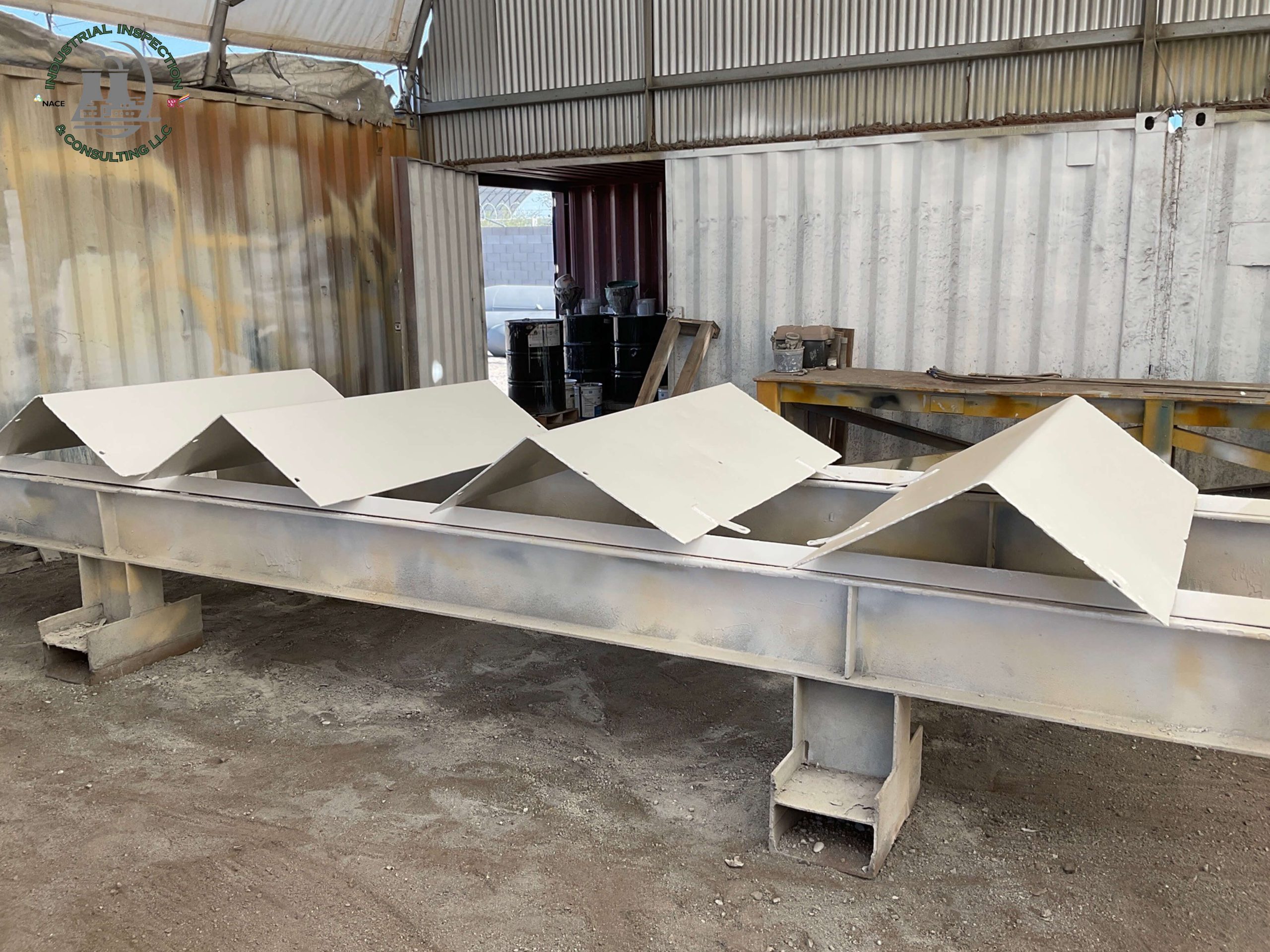 White colored coating process on exterior clarifier components