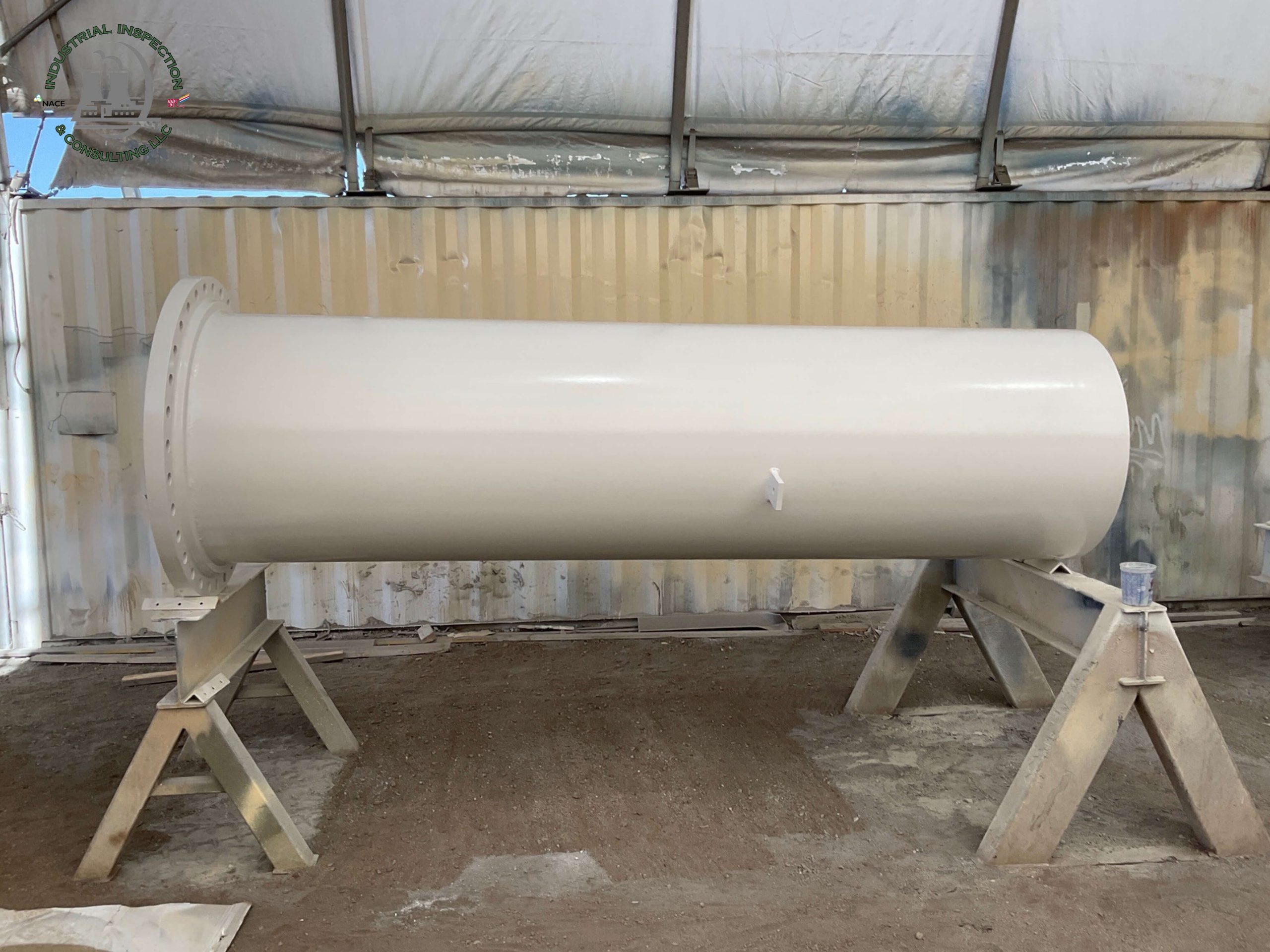 White coating on piping system of exterior clarifier components